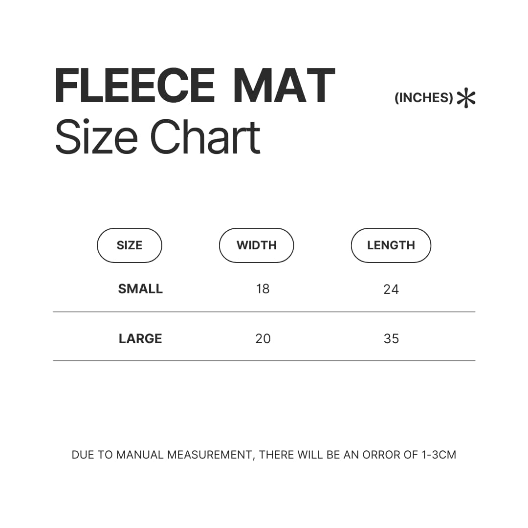 Fleece Mat Size Chart - Half Life Merch