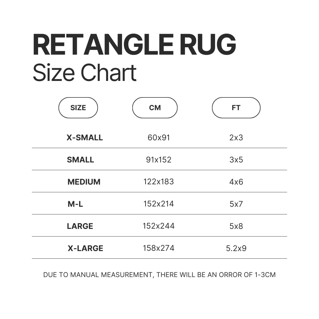 Retangle Rug Size Chart - Half Life Merch