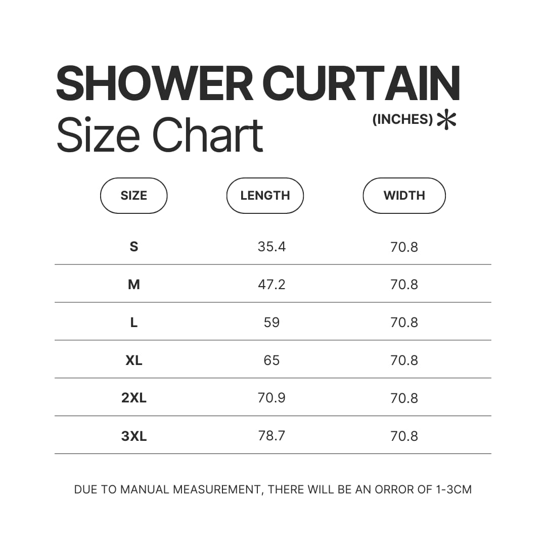 Shower Curtain Size Chart - Half Life Merch