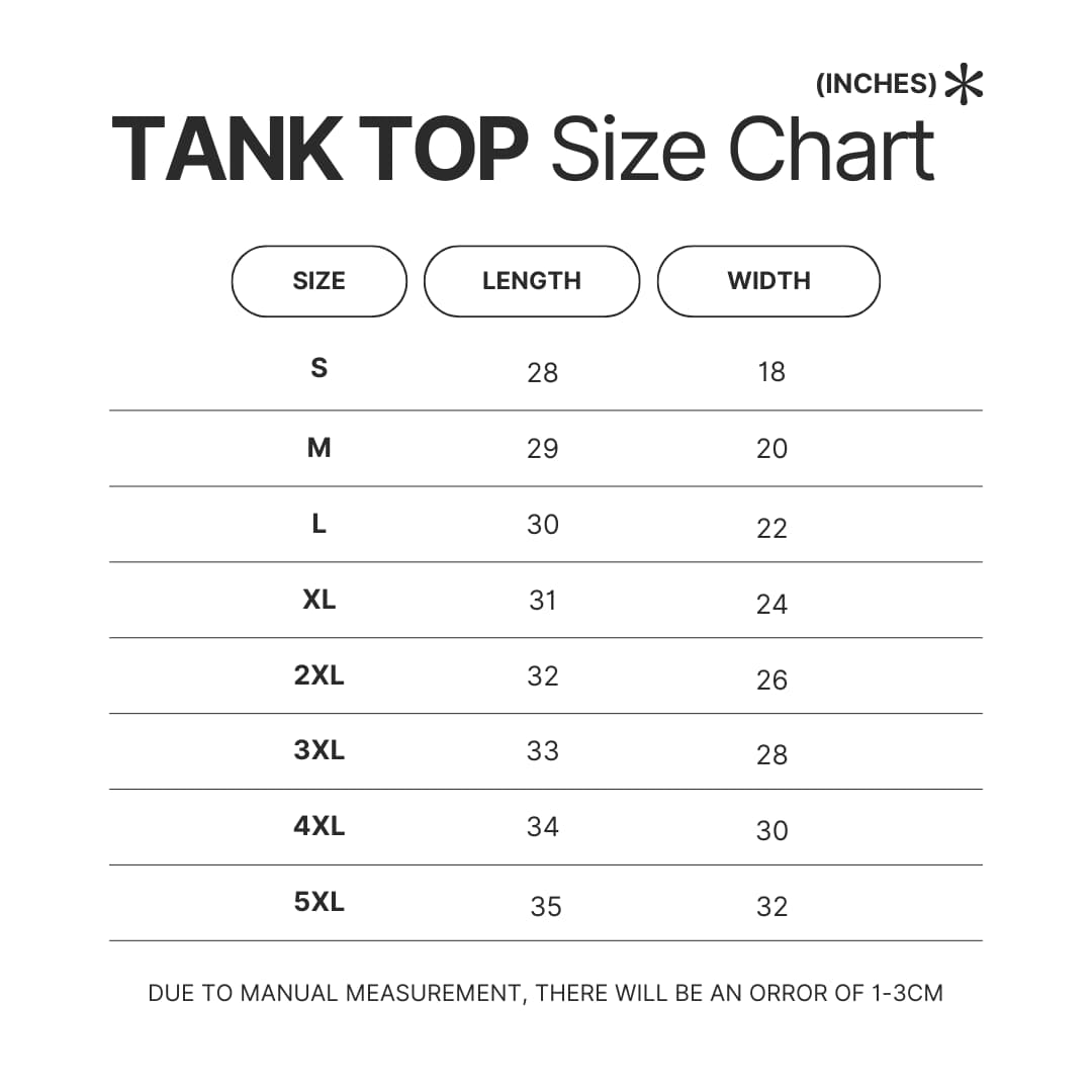 Tank Top Size Chart - Half Life Merch