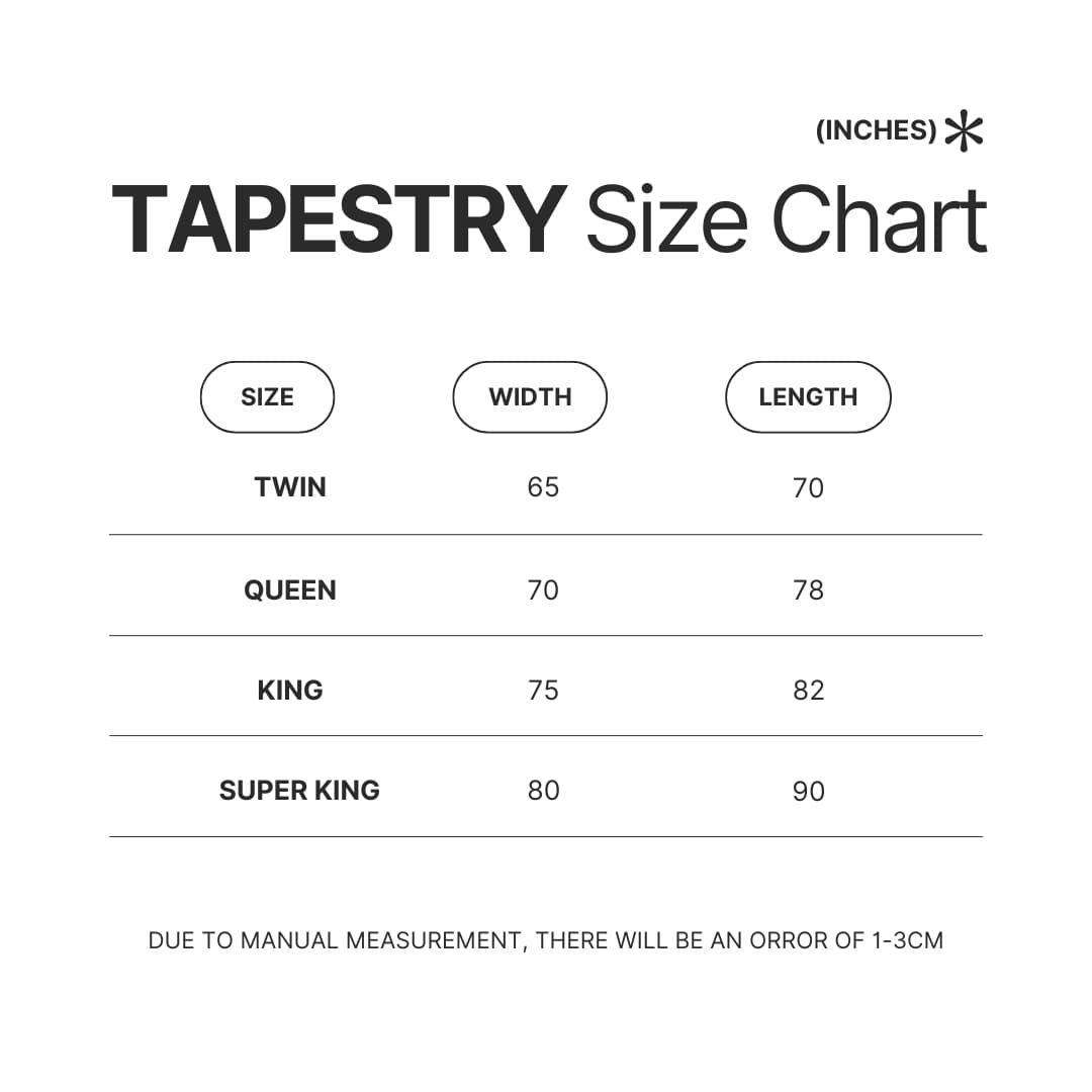 Tapestry Size Chart - Half Life Merch